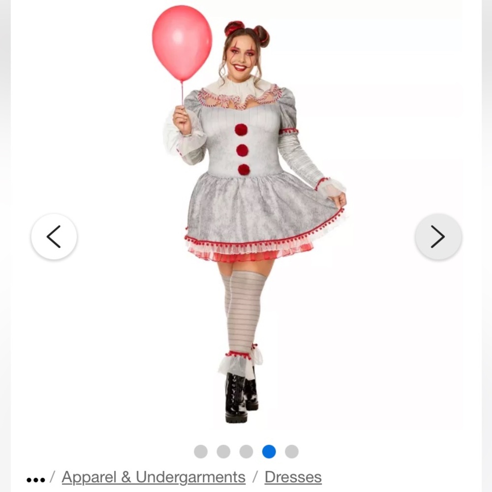 Gray and Red Women's Costume Dress